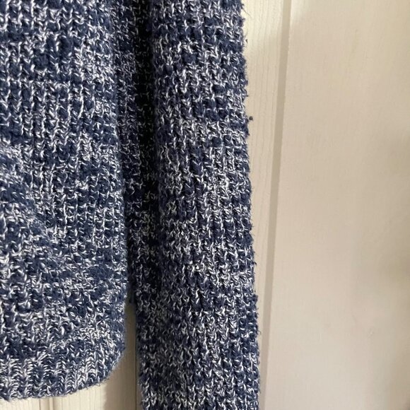 Madewell Womens Blue Chunky Knit Round Neck Raglan Tie Cinch Trim Sweater Small - Picture 4 of 5